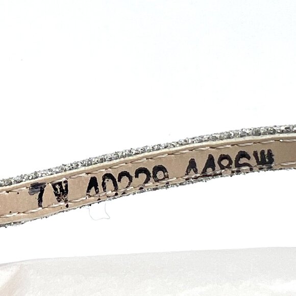 7W 7 WIDE WIDTH Touch Ups Womens Clara Silver‎ Kitten Heels Dress Sandals Shoes - Picture 15 of 15